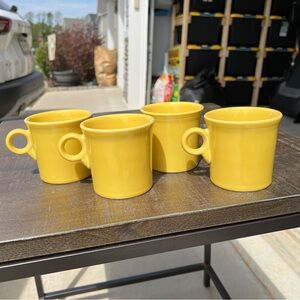 Fiesta ware Sunflower ring handle mug lot of 4